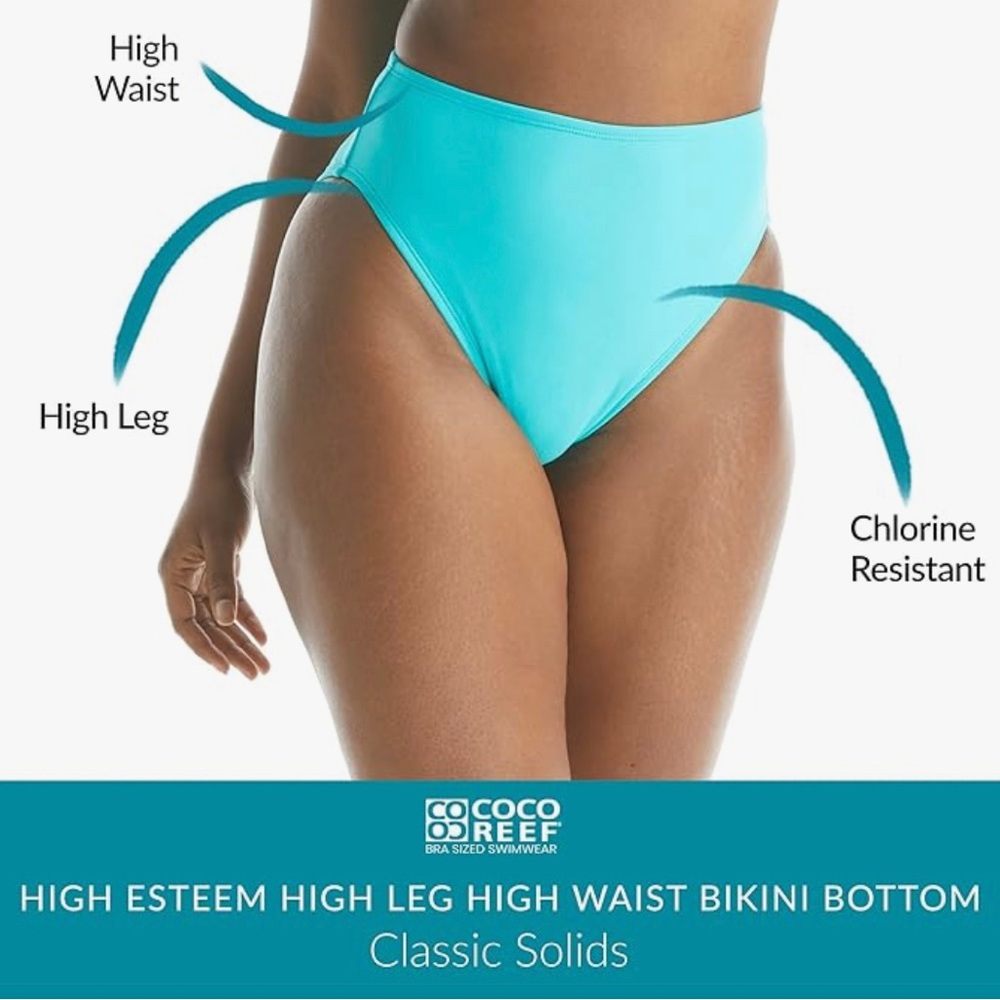 Coco Reef Womens  High Esteem High-Leg Bikini Bottom, Blue